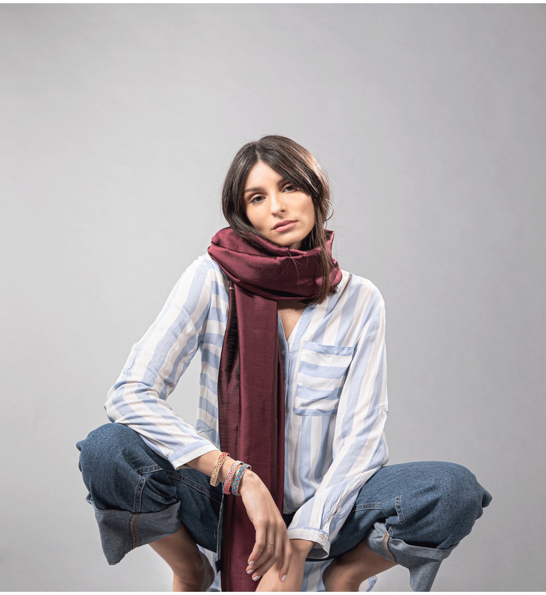 Echarpe - Echarpe pour Homme et Femme - Echarpe en Soie et cachemire